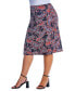 Фото #3 товара Plus Size Elastic Waist Knee Length Skirt
