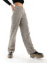 Vero Moda straight tailored trousers in brown check