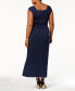 ფოტო #2 პროდუქტის Plus Size Ruched Empire Maxi Dress