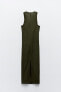Фото #6 товара Платье миди из смесового льна с витыми деталями по проймам ZARA