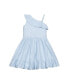 Фото #1 товара Girls' Linen One Shoulder Flounce Dress with Ruffle Hem, Kids