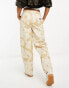 Obey brighton printed carpenter trousers in beige W26 - фото #8