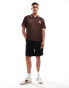 Фото #2 товара Cotton On oversized sports polo t-shirt with graphics in brown