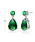 ფოტო #3 პროდუქტის Sterling Silver Oval Shaped Cubic Zirconia Accent Drop Earrings