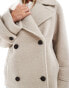 Фото #3 товара ASOS DESIGN Petite faux wool pea coat in cosy boucle