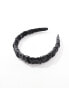 & Other Stories faux leather ruched headband in black