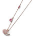 Bronze necklace with Swarovski Kiss Rose 12151RG crystals