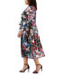 Фото #3 товара Plus Size Floral-Print Tiered Midi Dress