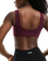 Фото #8 товара Nike Training Alate Dri-Fit all you rib light-support bra in bordeaux purple