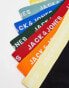 Jack & Jones 7 pack trunks in black with multi colour waistband