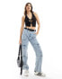 Tommy Jeans cropped halter ribbed top in black