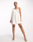 Фото #8 товара Forever New drape bow shoulder mini dress in ivory