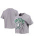 Фото #1 товара Women's Heathered Gray Michigan State Spartans Edith Vintage-Like Burnout Crop T-shirt