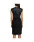 Фото #2 товара Women's Stretch Crepe Dress with a Pleated Waist Detail