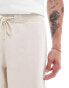 Фото #4 товара Abercrombie & Fitch small scale logo baggy fit sweat shorts in beige CO-ORD