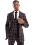 ASOS DESIGN super skinny suit jacket in navy with tartan check Синий, Chest 38 Regular - фото #1