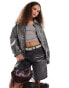 Lioness leather look bomber jacket in distressed grey