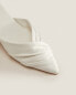 Slippers with pleated details Бежевый, 35 - фото #5