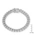 ფოტო #6 პროდუქტის Men's Stainless Steel Miami Cuban Chain Link Style Bracelet with 10mm Box Clasp Bracelet