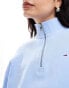 Tommy Jeans boxy half zip sweatshirt in baby blue Vessel Blue, XXS - EU 32 - фото #2