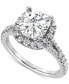 ფოტო #1 პროდუქტის Certified Lab Grown Diamond Cushion Halo Engagement Ring (3 ct. t.w.) in 14k Gold