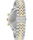 Фото #3 товара Men's Classic Chronograph Two-Tone Stainless Steel Bracelet Watch 41mm, Created for Macy's