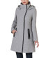 Фото #5 товара Women's Leah Asymmetrical Hooded Zipper Boucle Wool Coat