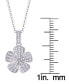 Фото #4 товара Macy's diamond 1/4 ct. t.w. Flower Pendant Necklace in Sterling Silver