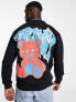 Фото #1 товара Bershka dark bear print sweatshirt in black