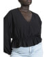 ფოტო #1 პროდუქტის Plus Size Relaxed Peasant Blouse