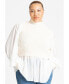 Фото #1 товара Plus Size Twofer Sweater With Chiffon