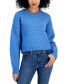 Фото #1 товара Juniors' Bubble-Knit Crewneck Sweater