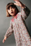Фото #1 товара Платье из ткани с цветочным принтом с кружевом ZARA