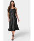 Women's Satin Jacquard Midi Slip Dress