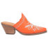 Фото #1 товара Dingo Wildflower Floral Mule Booties Womens Orange Casual Boots DI964-800