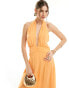 Фото #4 товара Vero Moda halterneck maxi dress in orange