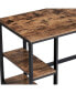 Фото #3 товара Industrial 55 Inch Wood And Metal Desk With 2 Shelves