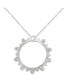 ფოტო #2 პროდუქტის Suzy Levian Sterling Silver Cubic Zirconia Starburst Open Circle Pendant Necklace