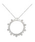 Фото #2 товара Suzy Levian New York suzy Levian Sterling Silver Cubic Zirconia Starburst Open Circle Pendant Necklace