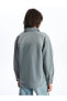 Фото #5 товара Düz Uzun Kollu Oversize Kadın Jean Gömlek Ceket