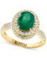 ფოტო #1 პროდუქტის EFFY® Emerald (1-1/2 ct. t.w.) & Diamond (1/2 ct. t.w.) Double Halo Ring in 14k Gold