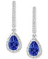 ფოტო #3 პროდუქტის EFFY® Tanzanite (1-1/6 ct. t.w.) & Diamond (1/4 ct. t.w.) Dangle Hoop Drop Earrings in Sterling Silver