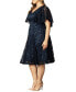 Plus Size Camille Lace Cocktail Dress Синий, 3X - фото #3