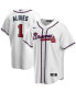 ფოტო #1 პროდუქტის Men's Ozzie Albies White Atlanta Braves Home Replica Player Name Jersey