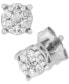 ფოტო #1 პროდუქტის Diamond Cluster Stud Earrings (1/10 ct. t.w.) in 10k White Gold