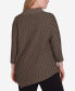 Фото #2 товара Plus Size Split Cowl Neck Textured Herringbone Jacquard Knit Top