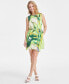 Women's Printed Palm Shift Dress