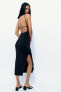 Фото #4 товара Платье миди из полиамида со стразами ZARA