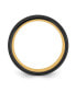 Stainless Steel Brushed Black Yellow IP-plated 8mm Band Ring