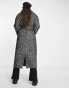 Фото #4 товара ASOS DESIGN Tall smart herringbone belted coat in black and white